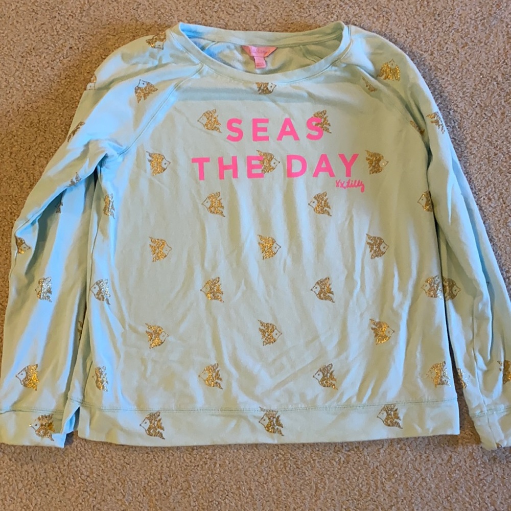 Lily Pulitzer aqua sweatshirt